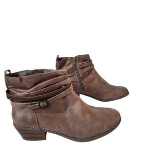 Kim Rogers Pamila Boots Womens Size 8M Brown Zip Ankle Booties